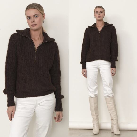 Eleven Six Daria Sweater in Espresso Brown - Picture 1 of 4